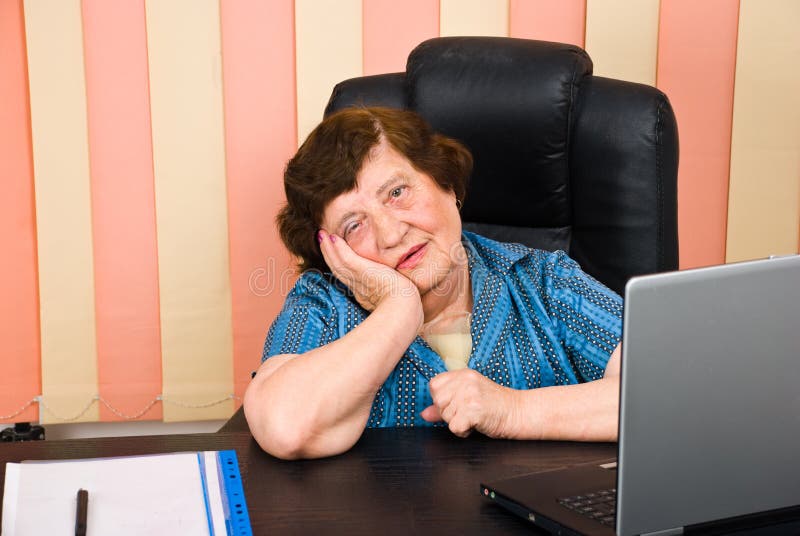 Depressed elderly business woman royalty free stock images Depressed elderly business woman royalty free stock images