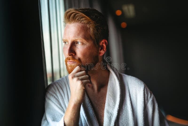 Frustrated confused male feels unhappy problem in personal life concept. Depressed young man. royalty free stock image