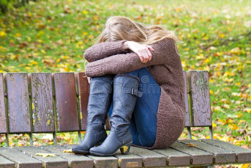 Depressieve vrouw stock foto Depressieve vrouw stock foto