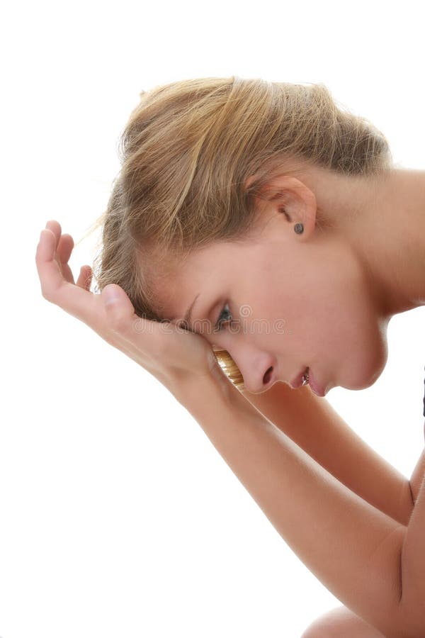 Profile of a sad woman stock image. Image of pensive, black - 4760841