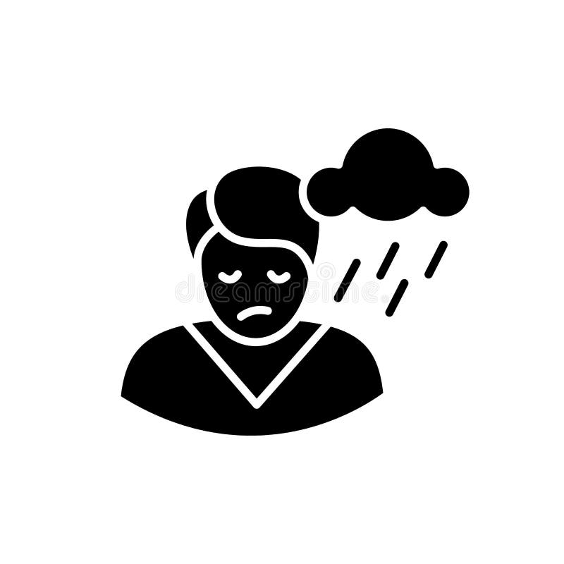 Depression glyph icon stock vector. Illustration of behavior - 209474864