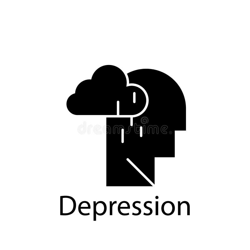 Depression, Grief, Human, Melancholy, Sad Blue OutLine Logo With Place ...