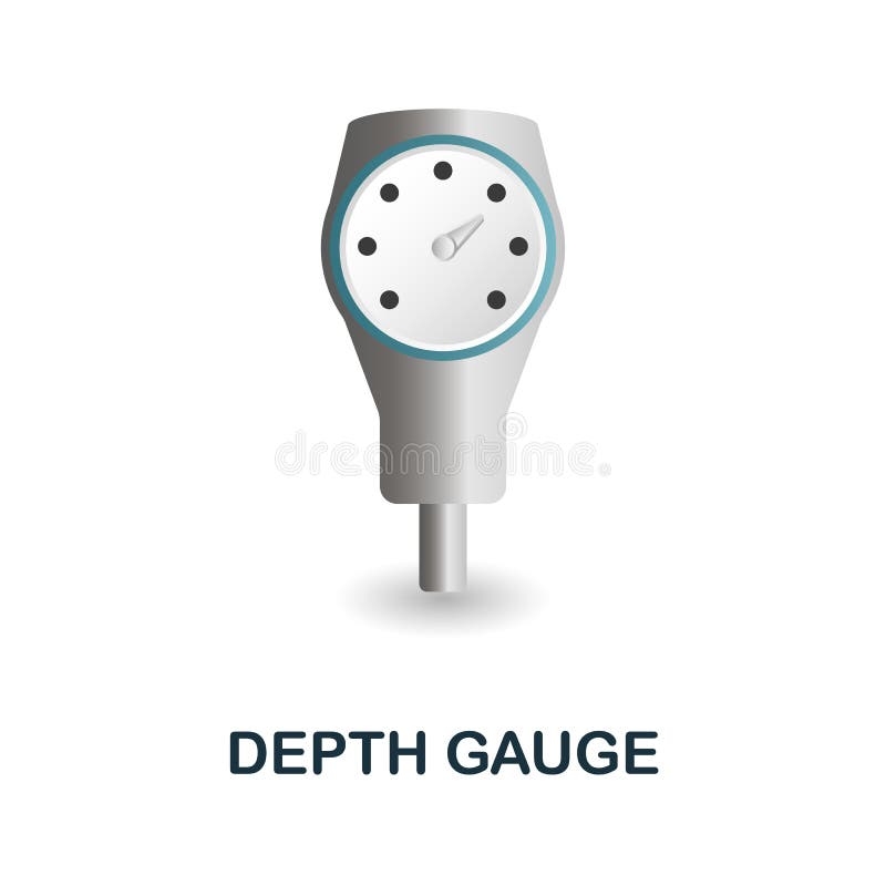 Depth Gauge icon. 3d illustration from measuring collection. Creative Depth Gauge 3d icon for web design, templates royalty free illustration