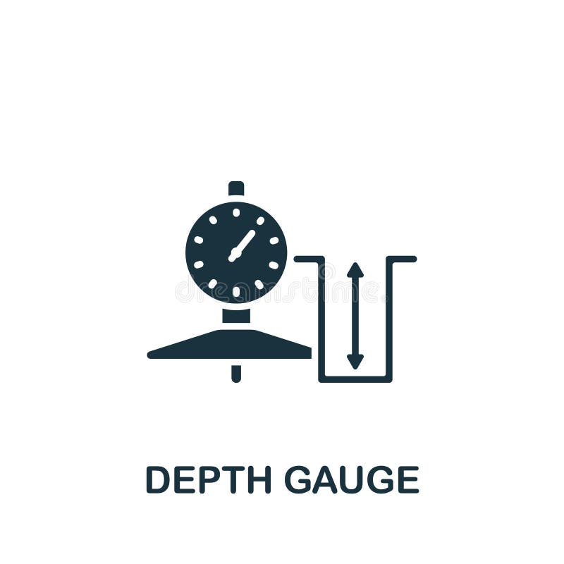 Depth Gauge icon. Monochrome simple Measuring icon for templates, web design and infographics stock illustration