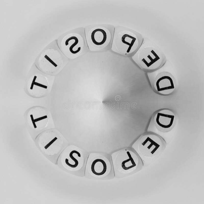 Depósito de la palabra dispuesto en circular imagenes de archivo Depósito de la palabra dispuesto en circular imagenes de archivo