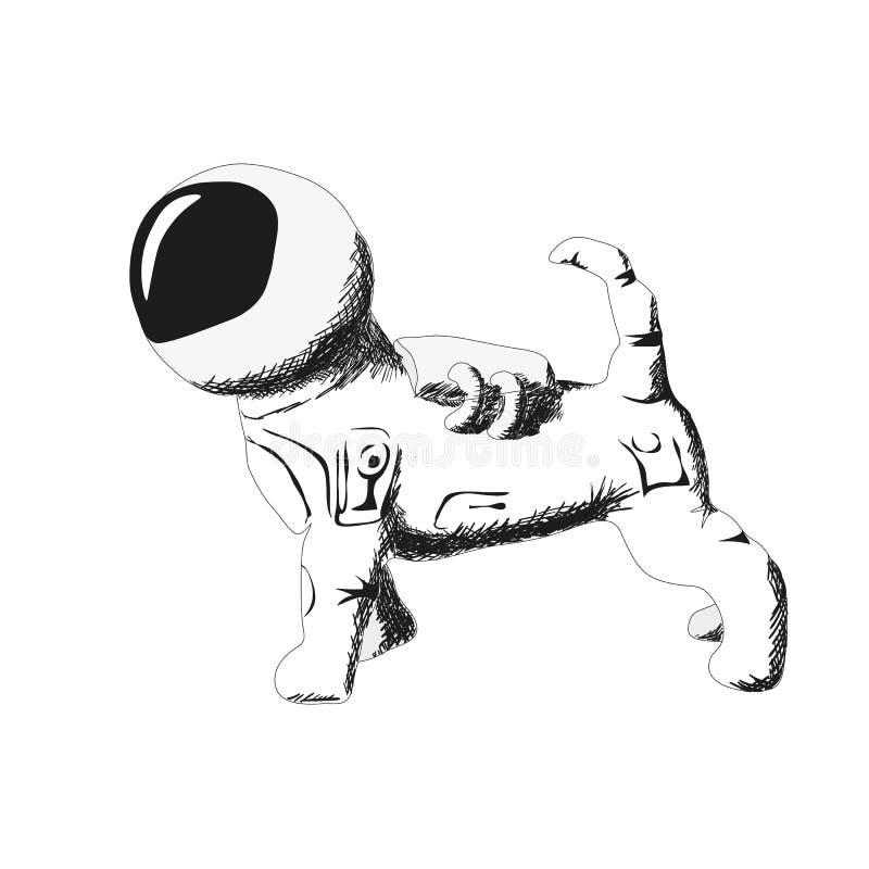 Der Astronautenhund steht vektor abbildung Der Astronautenhund steht vektor abbildung
