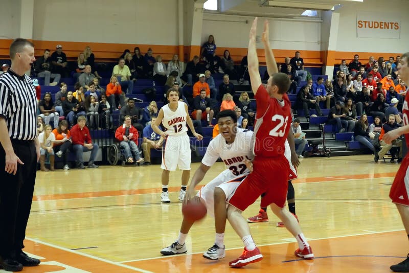 Carroll University, Waukesha, WI, USA, Dec 6, 2014. A Menâ€™s NCAA Conference Midwest DIV III basketball game between Carroll University and Monmouth College. Carroll lost 65-57. Photos were taken Dec 6, 2014. Carroll #32, Johnson, a forward, tries to go for the point, but is blocked by Monmouth. Carroll University, Waukesha, WI, USA, Dec 6, 2014. A Menâ€™s NCAA Conference Midwest DIV III basketball game between Carroll University and Monmouth College. Carroll lost 65-57. Photos were taken Dec 6, 2014. Carroll #32, Johnson, a forward, tries to go for the point, but is blocked by Monmouth.