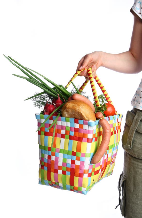 Der Beutel mit Nahrung stockbild. Bild von diät, brot - 10117923