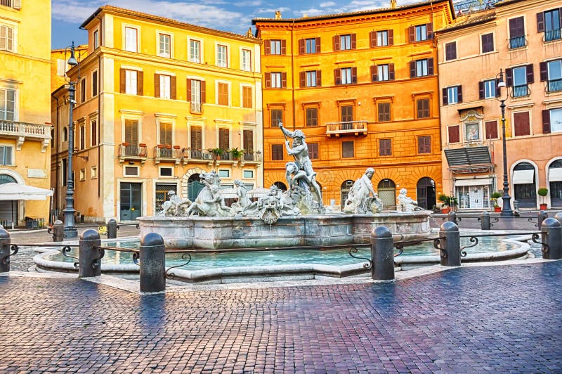 Der Brunnen von Neptun im Marktplatz Navona lizenzfreie stockfotografie Der Brunnen von Neptun im Marktplatz Navona lizenzfreie stockfotografie