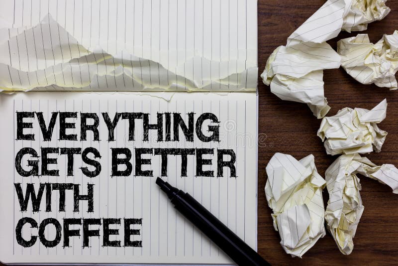 Der Handschriftstext, der alles schreibt, erhält mit Kaffee besser Konzeptbedeutung haben ein heißes Getränk, wenn sie Probleme M lizenzfreies stockbild Der Handschriftstext, der alles schreibt, erhält mit Kaffee besser Konzeptbedeutung haben ein heißes Getränk, wenn sie Probleme M lizenzfreies stockbild
