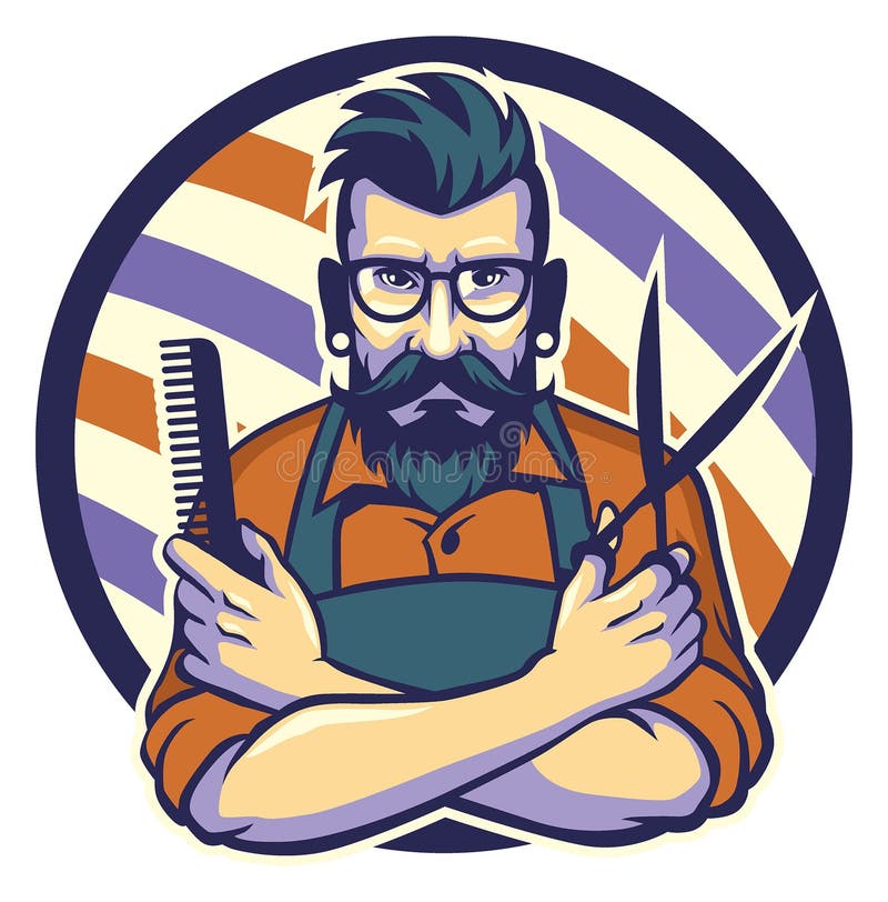Der Herrenfriseur stock abbildung Der Herrenfriseur stock abbildung