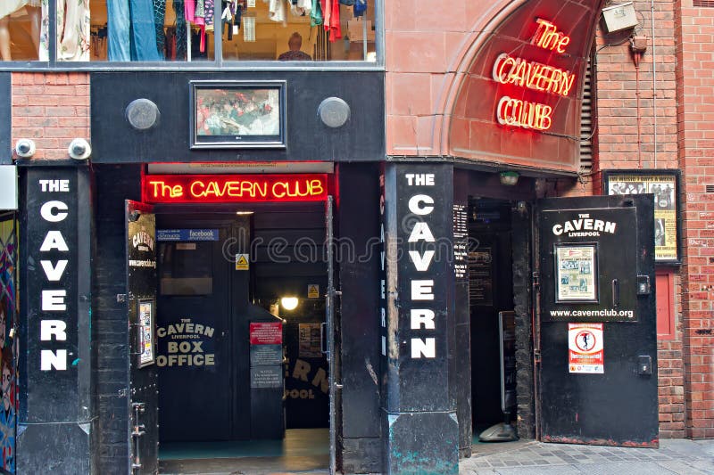 The Cavern Club, in Mathew St, Liverpool, UK. made world famous in the 1960's by pop groups like The Beatles. Front view. The Cavern Club, in Mathew St, Liverpool, UK. made world famous in the 1960's by pop groups like The Beatles. Front view