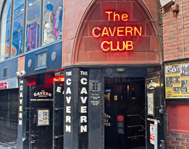 The Cavern Club, in Mathew St, Liverpool, UK. made world famous in the 1960's by pop groups like The Beatles. Front view. The Cavern Club, in Mathew St, Liverpool, UK. made world famous in the 1960's by pop groups like The Beatles. Front view