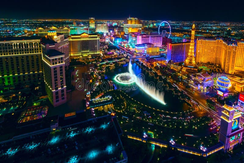 Der Las Vegas-Streifen, wie vom Welt gesehen stockfoto Der Las Vegas-Streifen, wie vom Welt gesehen stockfoto