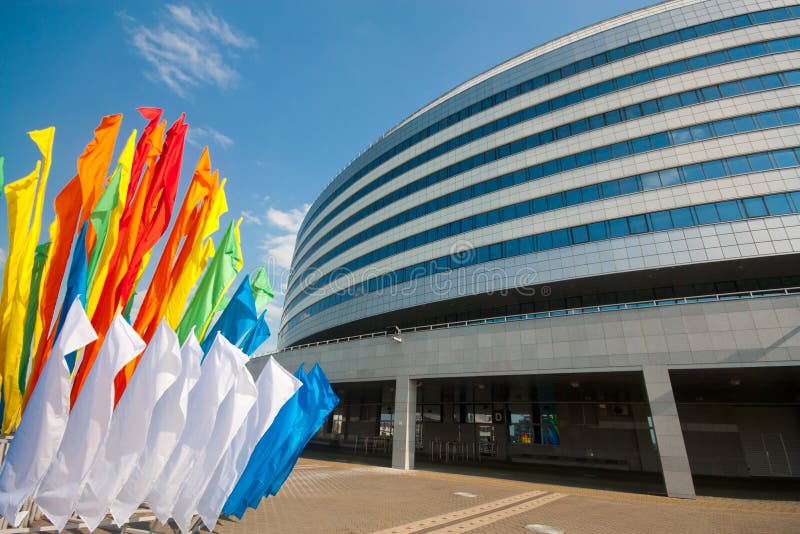 Der Minsk-Arenahockeykomplex, Weißrussland stockbilder Der Minsk-Arenahockeykomplex, Weißrussland stockbilder