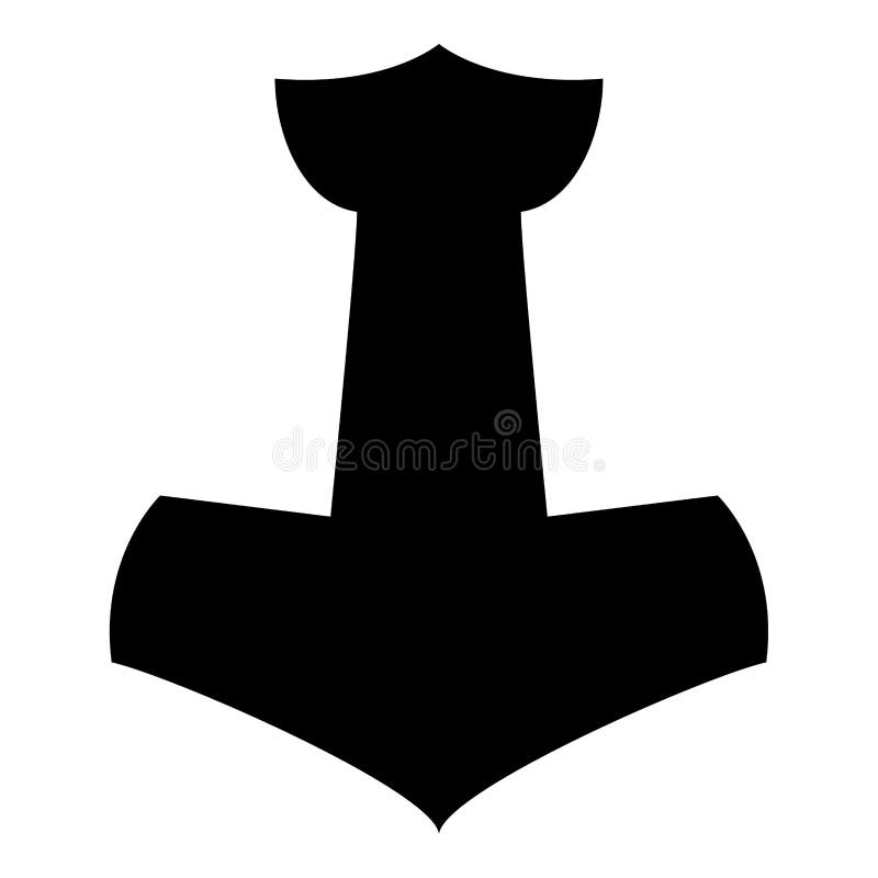 Der Mjolnir-Ikonenschwarzfarbvektorillustration der Hammer des thors flaches Artbild stock abbildung Der Mjolnir-Ikonenschwarzfarbvektorillustration der Hammer des thors flaches Artbild stock abbildung