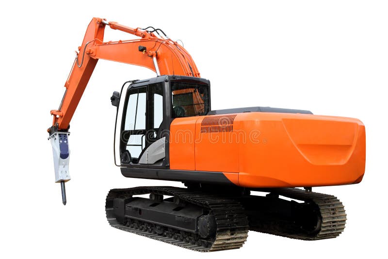 Der moderne orange Traktor stockbilder Der moderne orange Traktor stockbilder