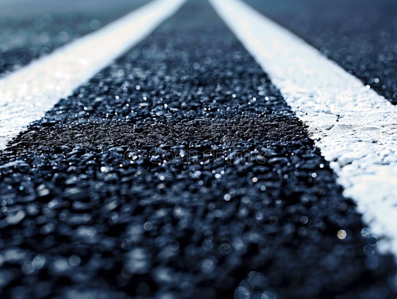 In der Nähe einer Straße mit weißen Linien stockfotos