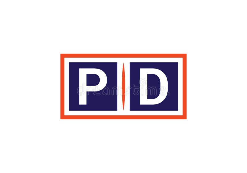 Der PD-Anfangsbuchstabelogoentwurfsvektorschablone p d grafisches Alphabetsymbol für Firmenkundengeschäftidentität stock abbildung