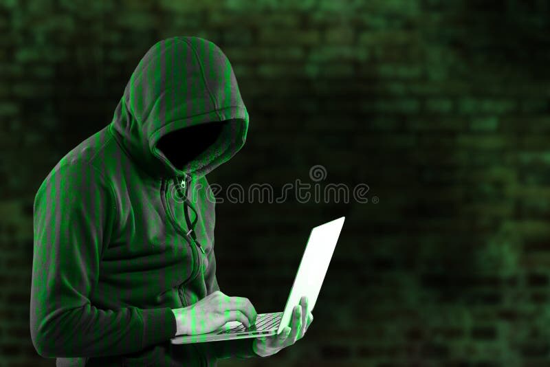 Der secutriy Hacker stehlen Ihre Daten und System lizenzfreies stockbild