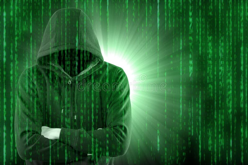 Der secutriy Hacker stehlen Ihre Daten und System stockfoto