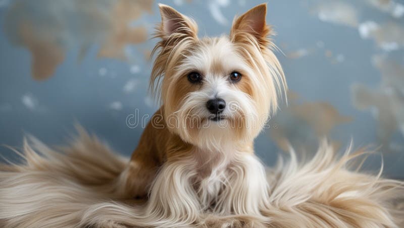 Der seidige Terrier : ein winziger langhaariger Hund aus Australien lizenzfreie stockfotografie