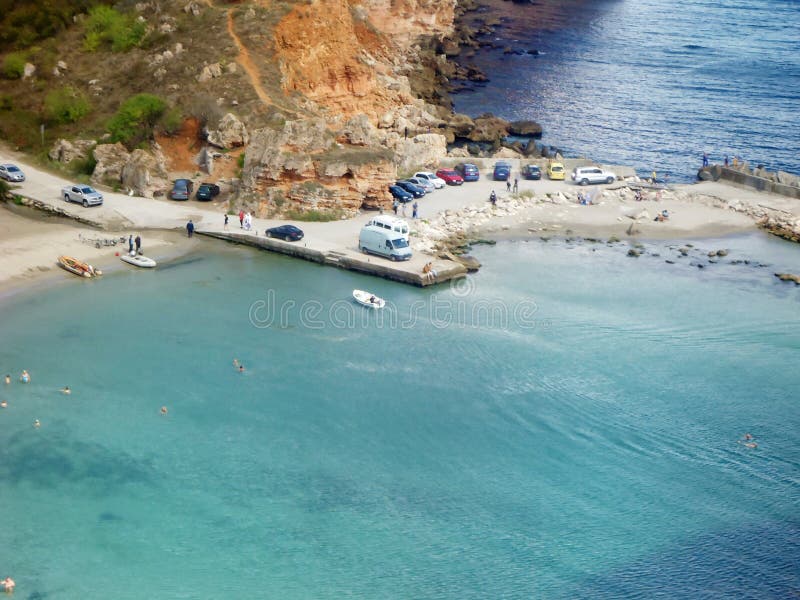 Der Strand von Ezerets und von Shabla See in Bulgarien lizenzfreie stockfotos Der Strand von Ezerets und von Shabla See in Bulgarien lizenzfreie stockfotos
