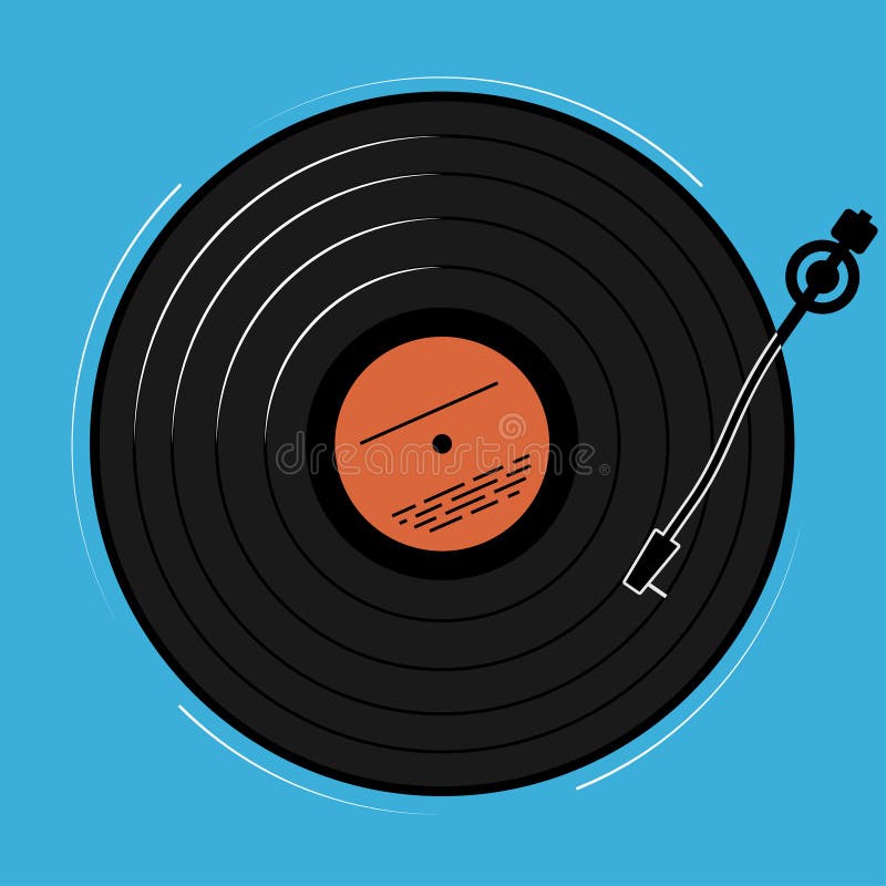 Der Vinylspieler schematisch und einfach gezeigt Eine Aufzeichnung mit Musik für eine Disco oder einen Nachtklub stock abbildung Der Vinylspieler schematisch und einfach gezeigt Eine Aufzeichnung mit Musik für eine Disco oder einen Nachtklub stock abbildung