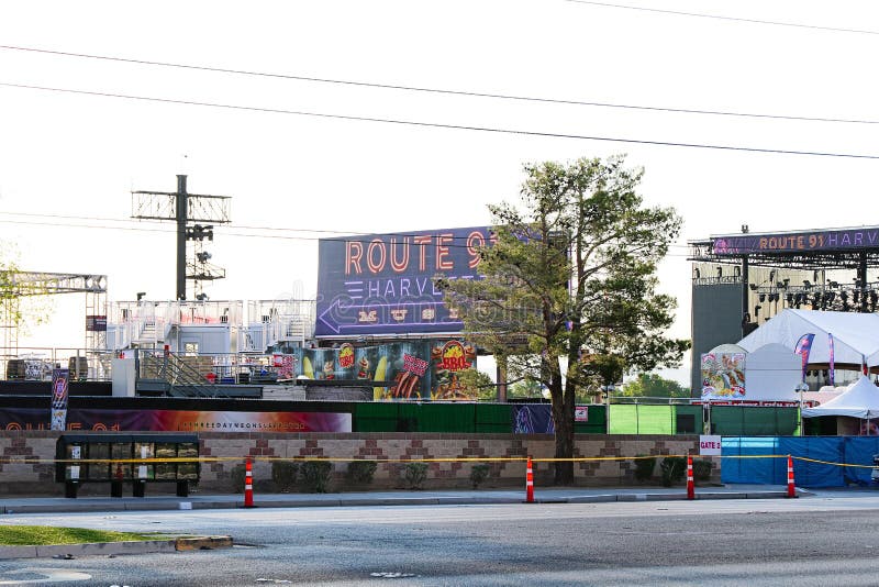 Der Veranstaltungsort Route 91 HARVEST Live nach dem Schusswaffenvorfall stockfotos