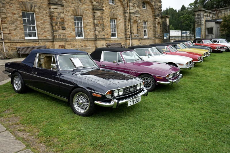 Derbyshire,UK,September 1,2023. A line up of Classic Triumph Stag Motor Cars. Derbyshire,UK,September 1,2023. A line up of Classic Triumph Stag Motor Cars.