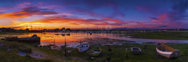 Old boats in Poole Harbour royalty free stock photography