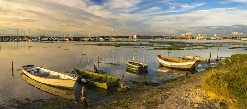 Old boats in Poole Harbour royalty free stock images