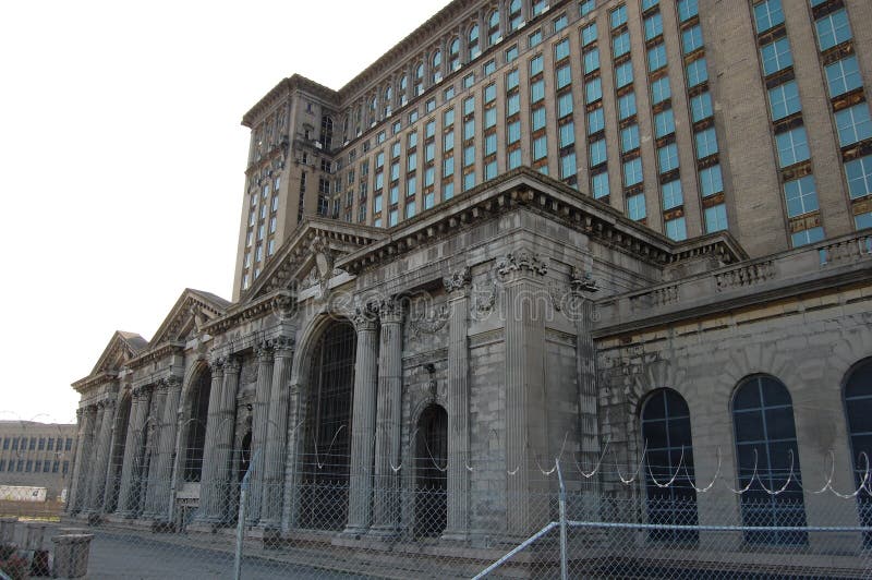 Derelict Michican Central Station Detroit Michigan USA royalty free stock photos Derelict Michican Central Station Detroit Michigan USA royalty free stock photos