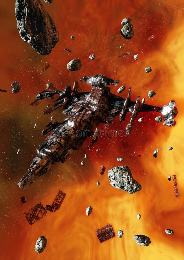 Derelict Spaceship royalty free illustration Derelict Spaceship royalty free illustration