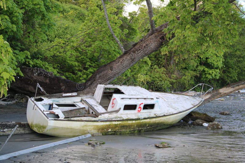 Derelict yacht stock image. Image of abandoned, yacht 92620811