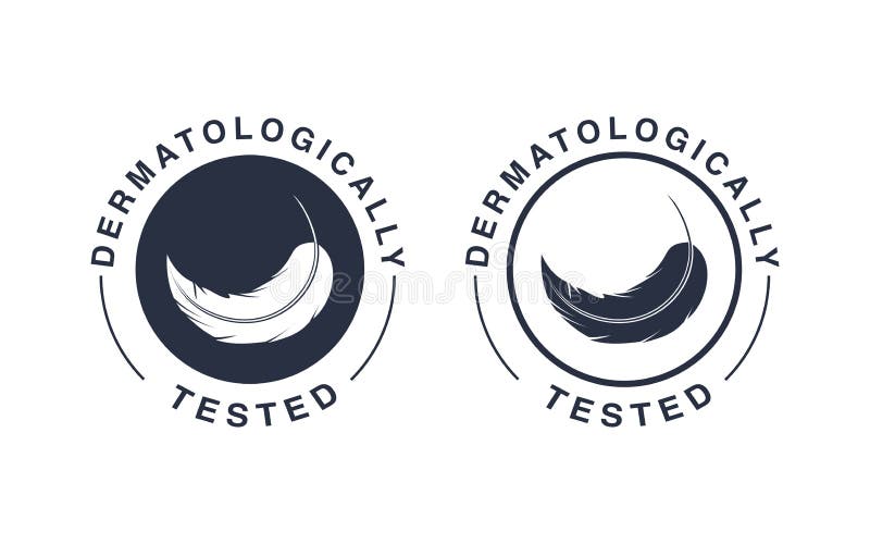 Dermatologically getest embleem Vectorveerpictogrammen van hypoallerg royalty-vrije illustratie Dermatologically getest embleem Vectorveerpictogrammen van hypoallerg royalty-vrije illustratie