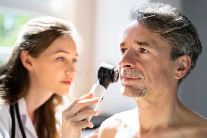 Dermatologist Checking Skin Allergy Stock Photo Image of