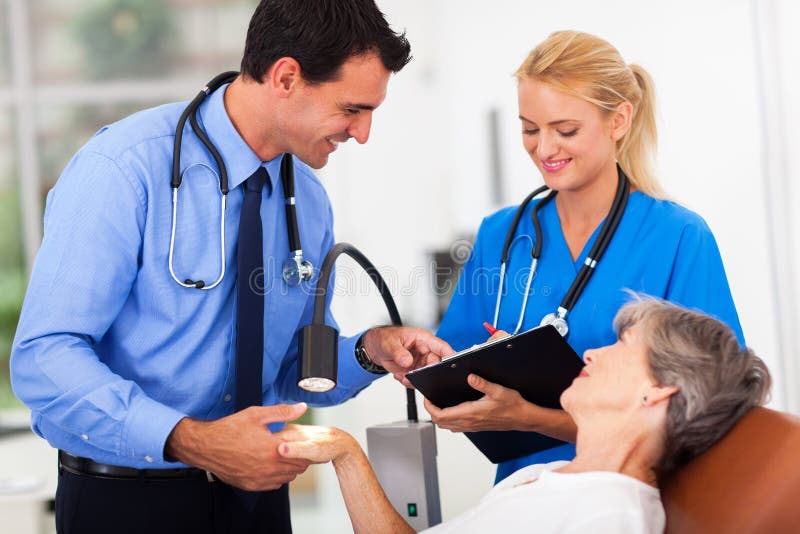 Dermatologist Senior Patient Stock Photo - Image of clinic, caucasian