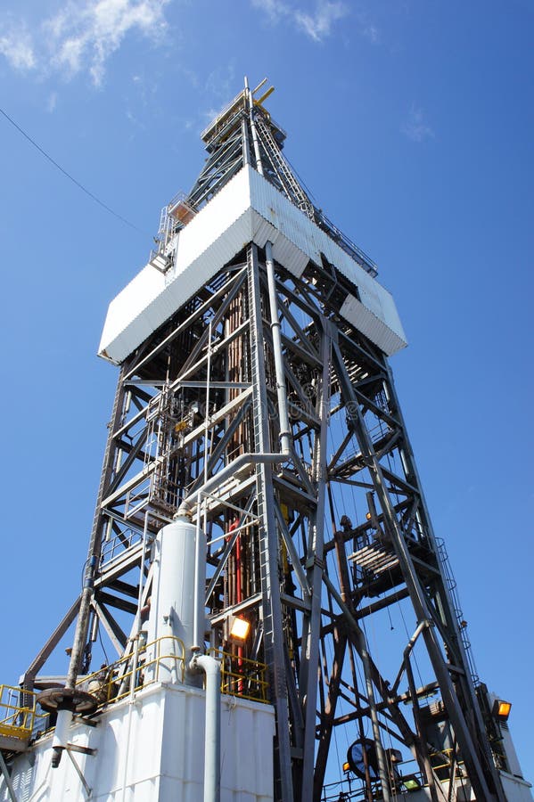 Derrick of Offshore Jack Up Drilling Rig Stock Image Image of