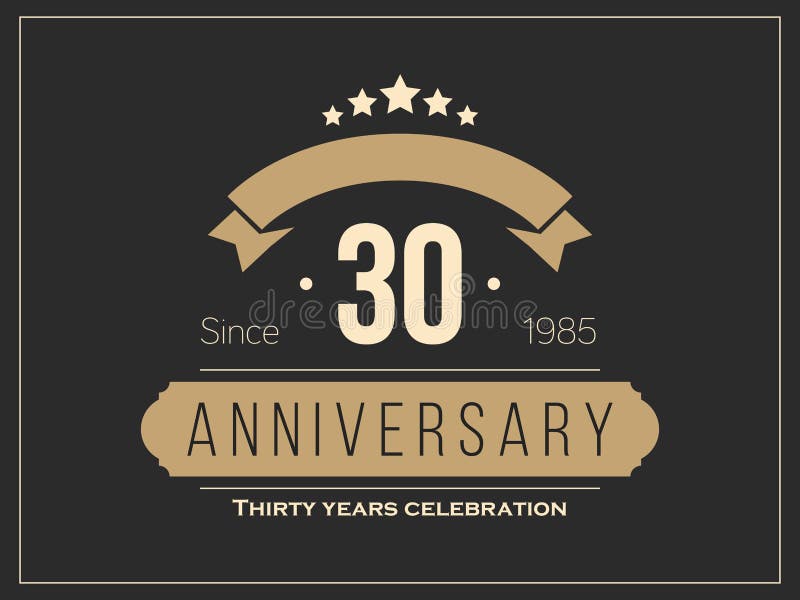 Dertig van de verjaardagsjaar viering logotype 30ste Verjaardagsembleem