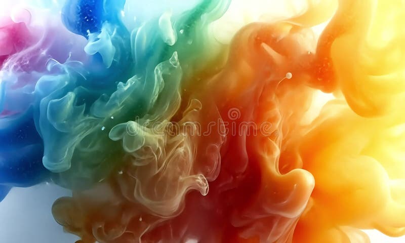Des couleurs vibrantes tourbillonnent et mélangent dans l'art liquide abstrait illustration libre de droits