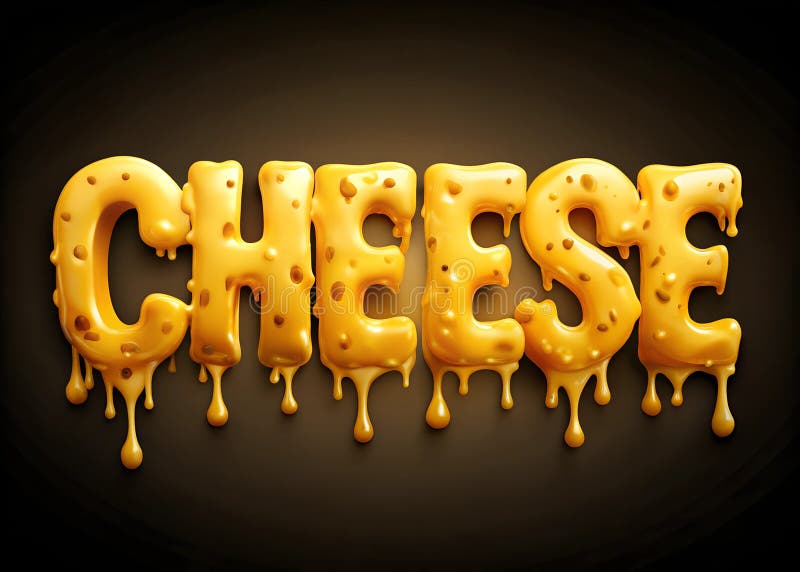 Des lettres au fromage qui ressemblent à du gooey fondu photographie stock