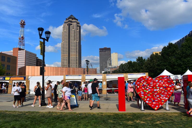 Des Moines, Iowa, USA - August 26, 2023 World Food & Music Festival in Des Moines, Iowa