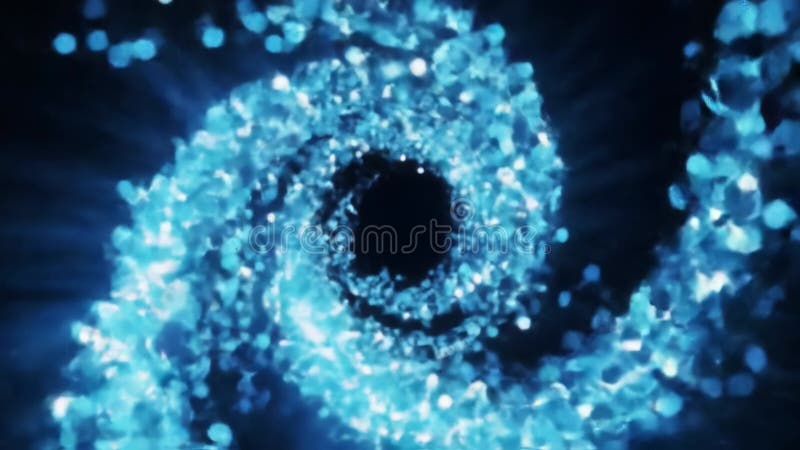 Des particules bleues qui tournent créent un effet tunnel cosmique fascinant la nuit illustration de vecteur