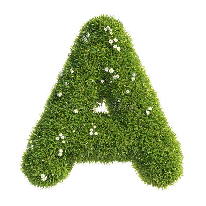 A des Wiedergabebuchstabe Grasgusses 3d stock abbildung