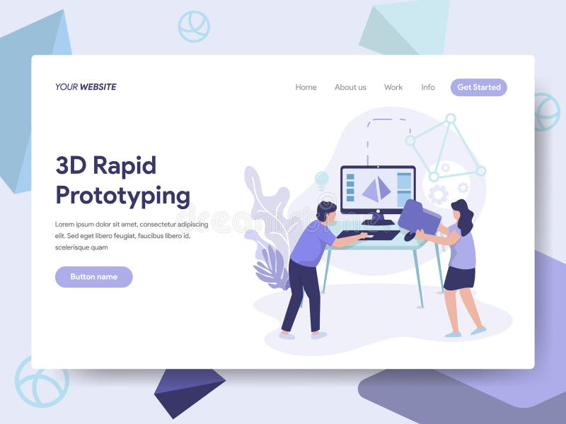 Desantowy strona szablon 3d Prototyping ilustracji Błyskawiczny pojęcie Isometric płaski projekta pojęcie strona internetowa proj royalty ilustracja Desantowy strona szablon 3d Prototyping ilustracji Błyskawiczny pojęcie Isometric płaski projekta pojęcie strona internetowa proj royalty ilustracja