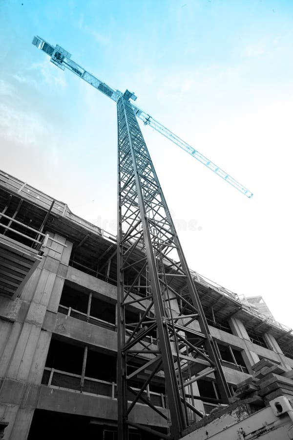 Urban construction site with crane. Urban construction site with crane