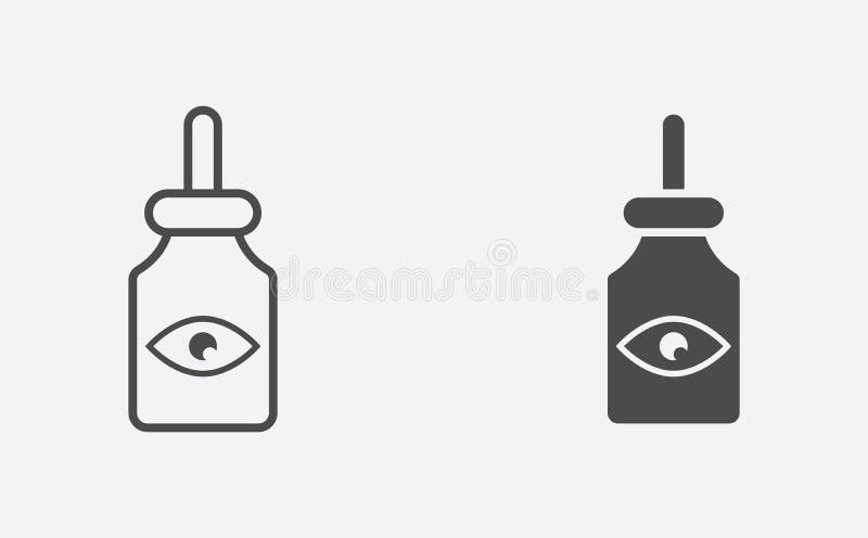 Descenso de ojo llenado y símbolo de la muestra del icono del vector del esquema libre illustration Descenso de ojo llenado y símbolo de la muestra del icono del vector del esquema libre illustration