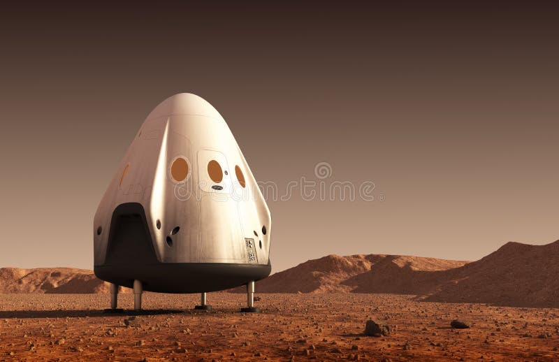 Spacecraft Mars Express Orbiting Mars. Stock Illustration - Illustration of  agency, panel: 39669442