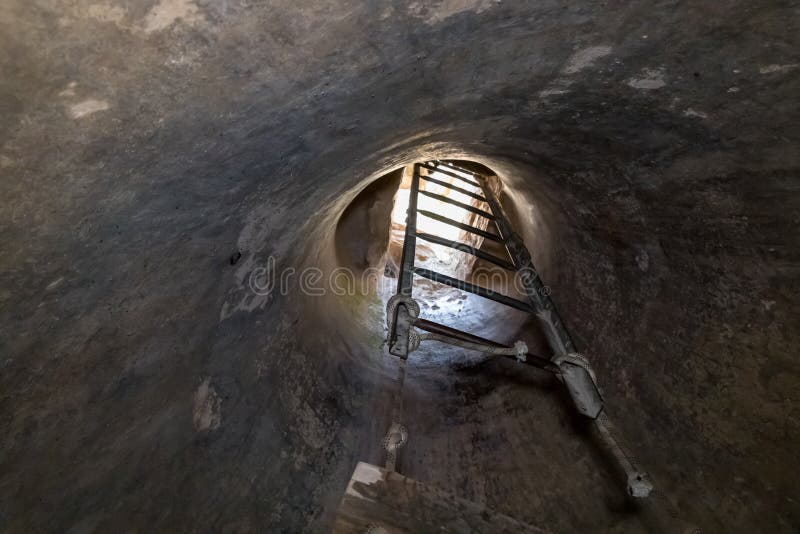 Descent with a Suspended Staircase from an Underground Tunnel of Crusader  Fortress Chateau Neuf - Metsudat Hunin is Located at Stock Image - Image of  defense, descent: 163836293
